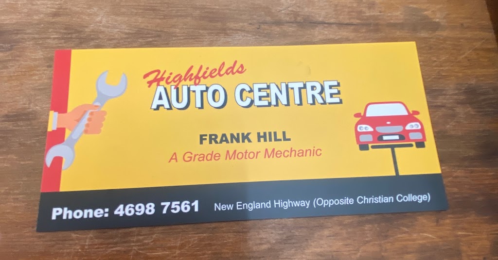 Highfields Auto Centre | car repair | 9 Recreation Reserve Rd, Highfields QLD 4352, Australia | 0746987561 OR +61 7 4698 7561