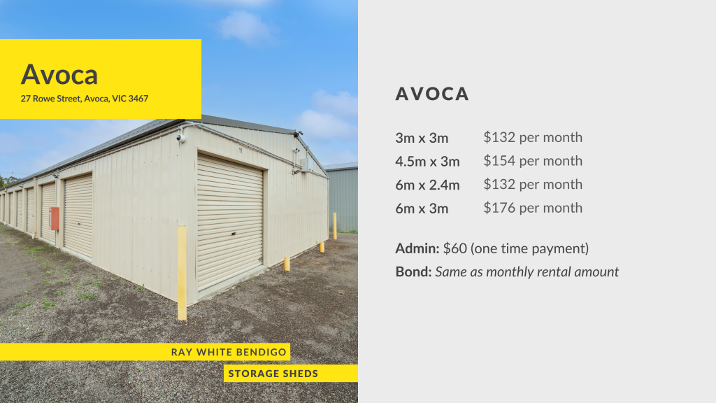 Avoca Self Storage | 27 Rowe St, Avoca VIC 3467, Australia | Phone: (03) 5443 8500