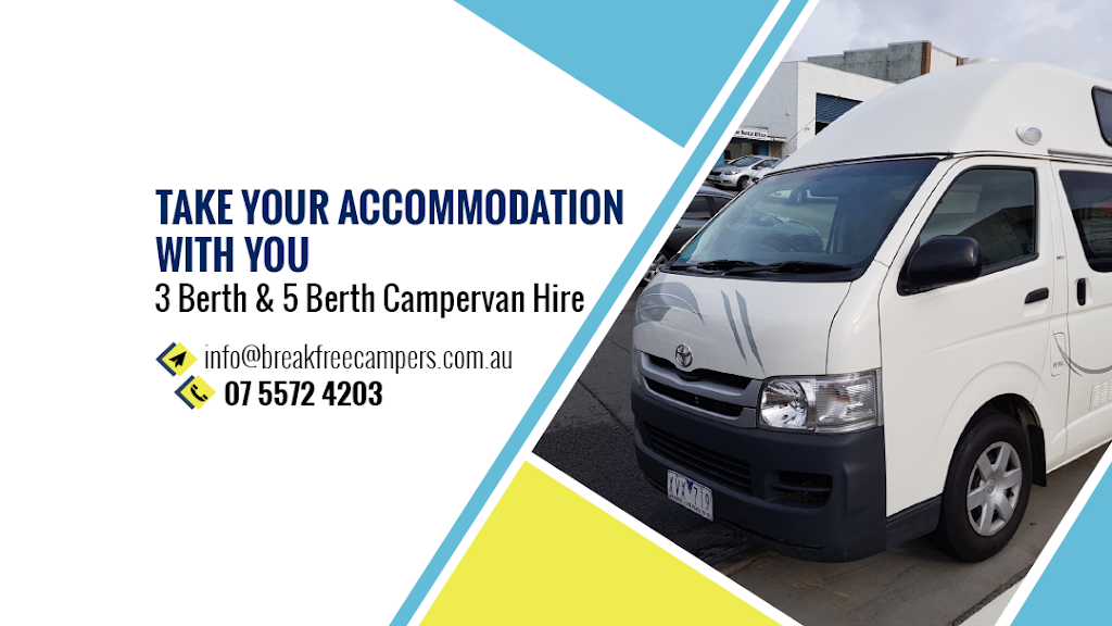 Breakfree Campers and Campervan Hire Gold Coast | car rental | Gold Coast, 11 Northview St, Mermaid Waters QLD 4218, Australia | 0755724203 OR +61 7 5572 4203
