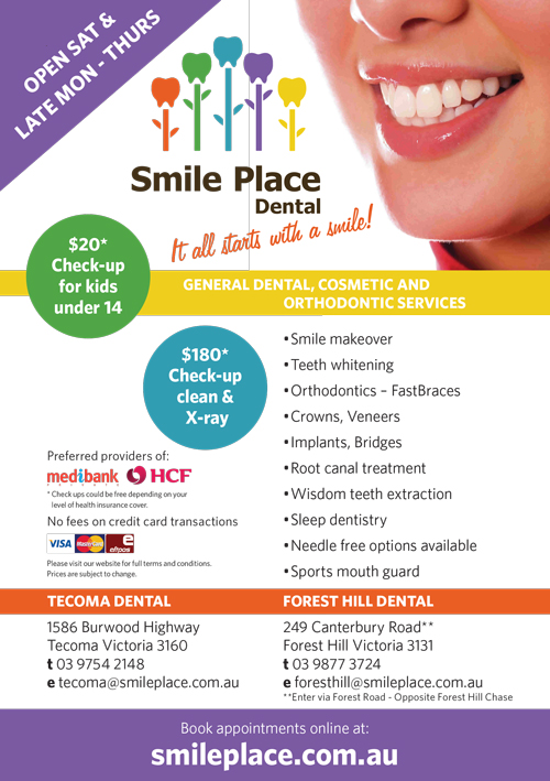 Smile Place - Tecoma Dental | dentist | 1586 Burwood Hwy, Tecoma VIC 3160, Australia | 0397542148 OR +61 3 9754 2148