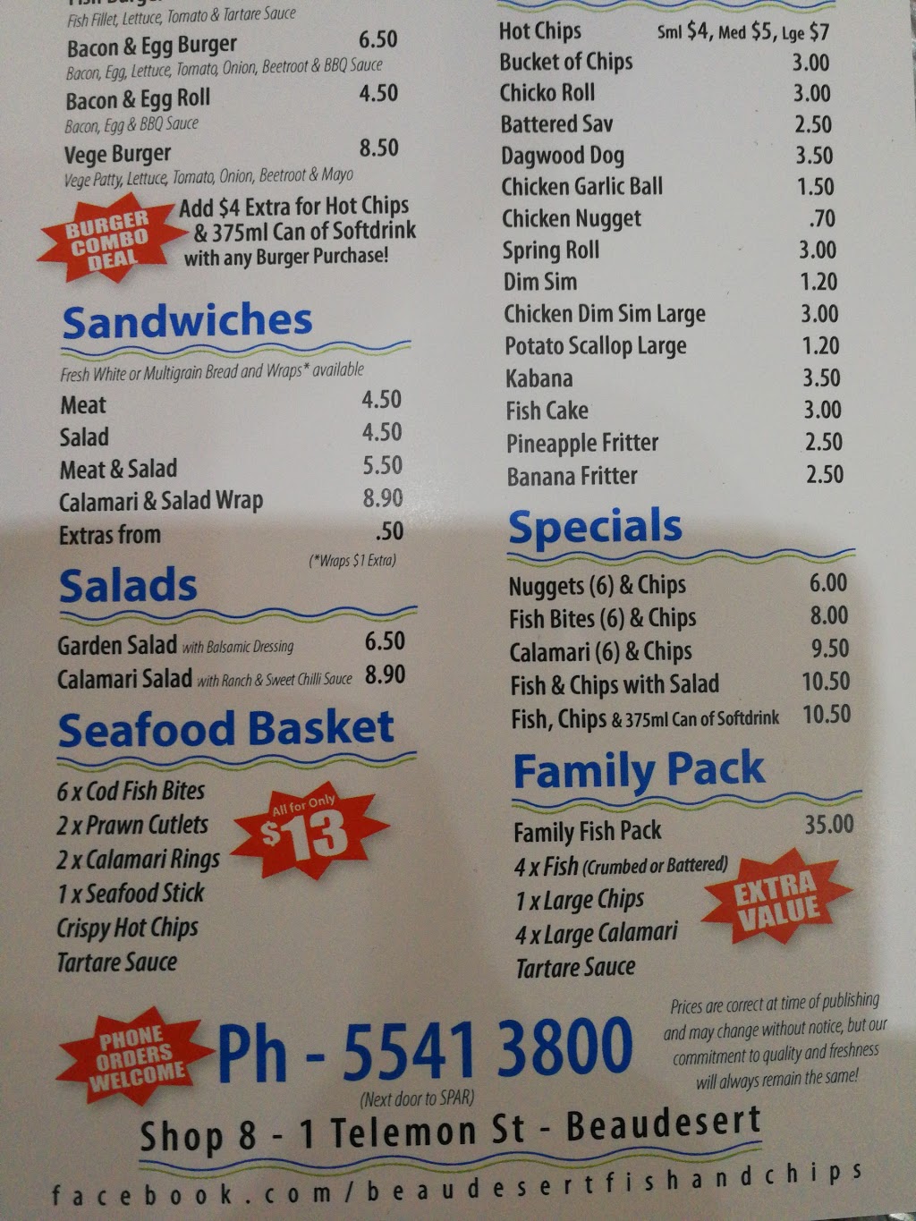 Beaudesert Fish & Chips | cafe | 8/1 Telemon St, Beaudesert QLD 4285, Australia | 0755413800 OR +61 7 5541 3800
