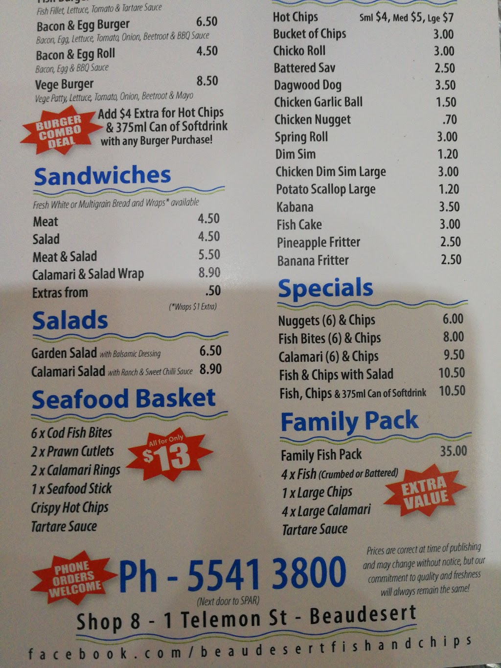 Beaudesert Fish & Chips | 8/1 Telemon St, Beaudesert QLD 4285, Australia | Phone: (07) 5541 3800