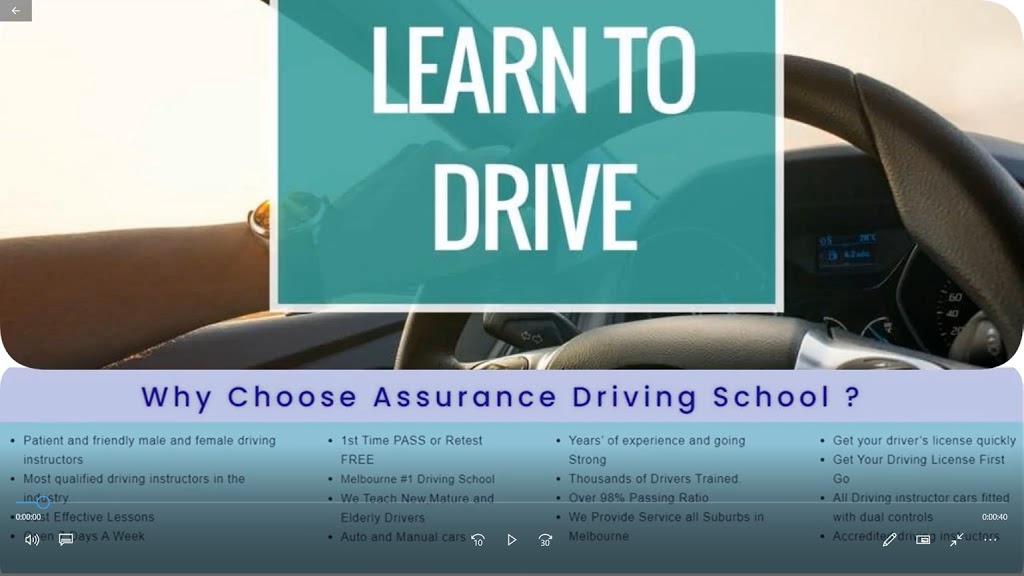 Assurance Driving School | 37 Jamieson Way, Berwick VIC 3806, Australia | Phone: 0401 056 640