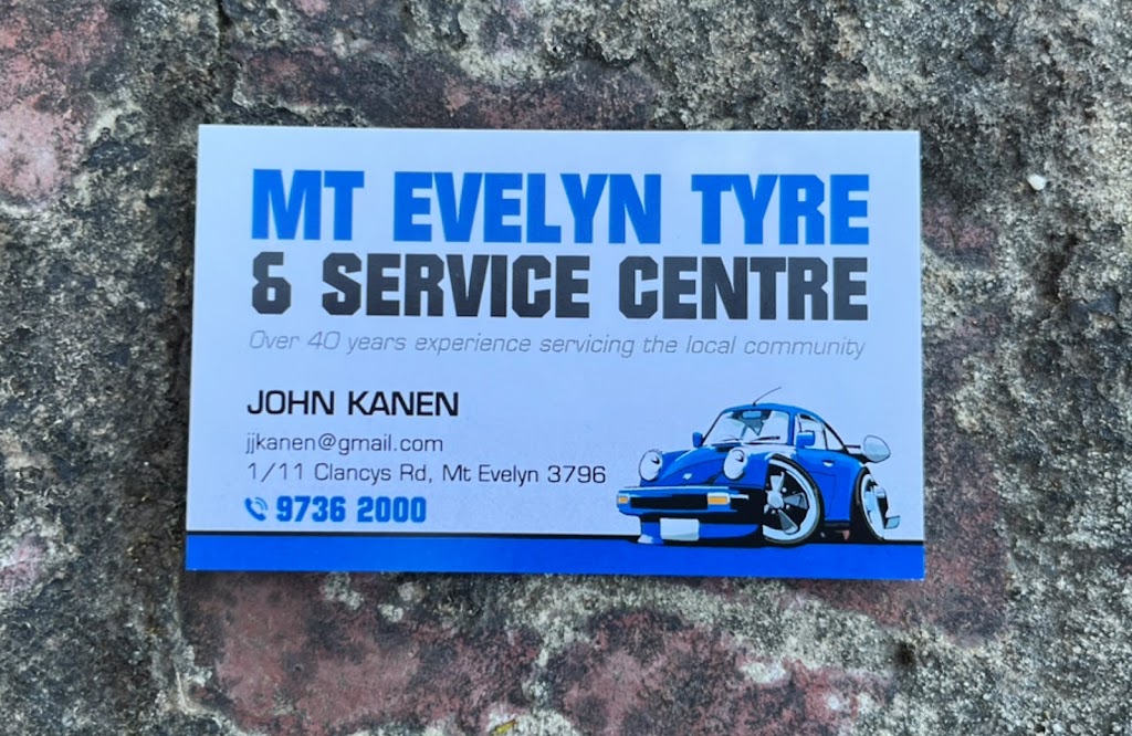 Mt Evelyn Tyre & Service Centre | Unit 1/11 Clancys Rd, Mount Evelyn VIC 3796, Australia | Phone: (03) 9736 2000