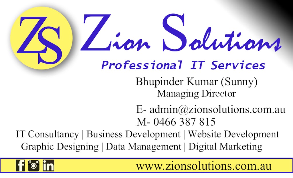 Zion solutions |  | 26/11 Tripcony Pl, Wakerley QLD 4154, Australia | 0466387815 OR +61 466 387 815