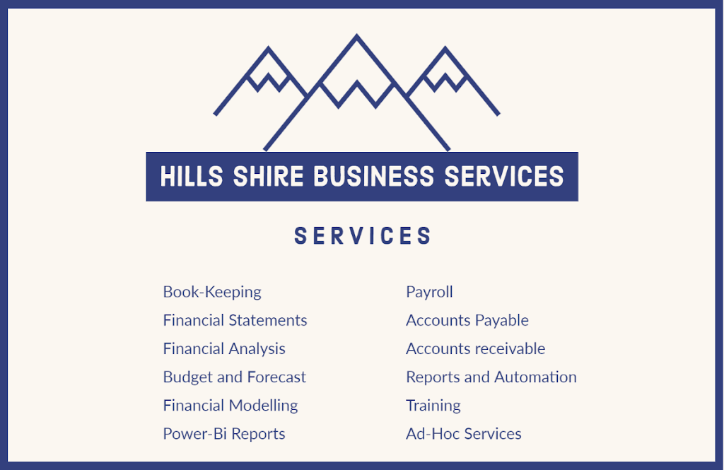 Hills Shire Business Services | 20 Stockhorse Ave, Box Hill NSW 2765, Australia | Phone: 0422 518 528