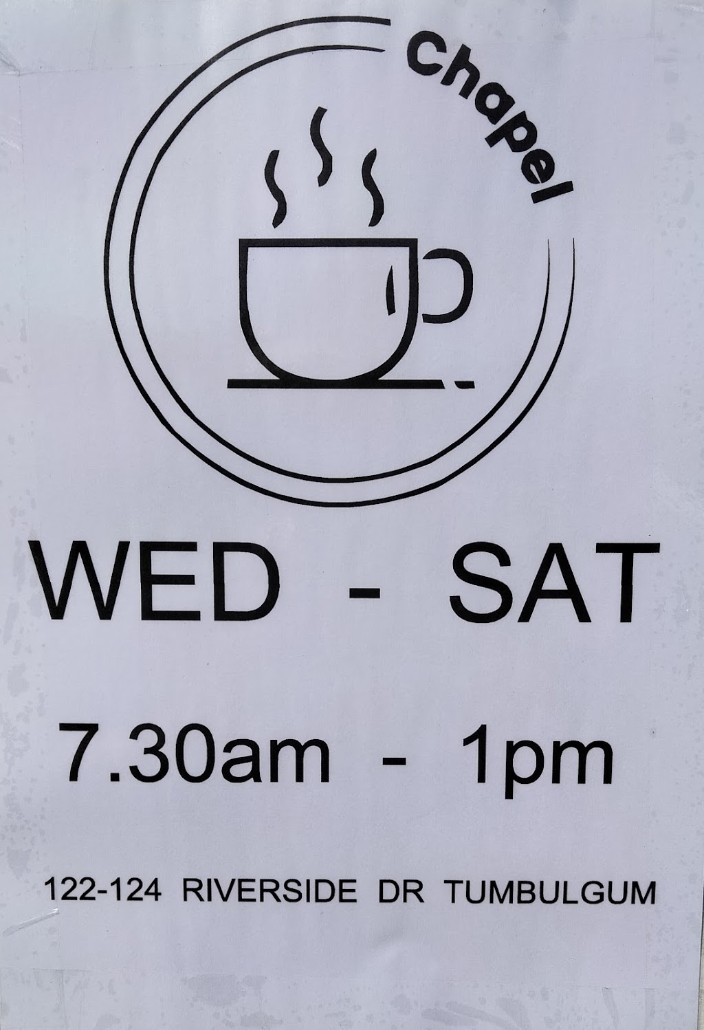 Chapel Coffee | 122/124 Riverside Dr, Tumbulgum NSW 2490, Australia | Phone: 0433 037 555