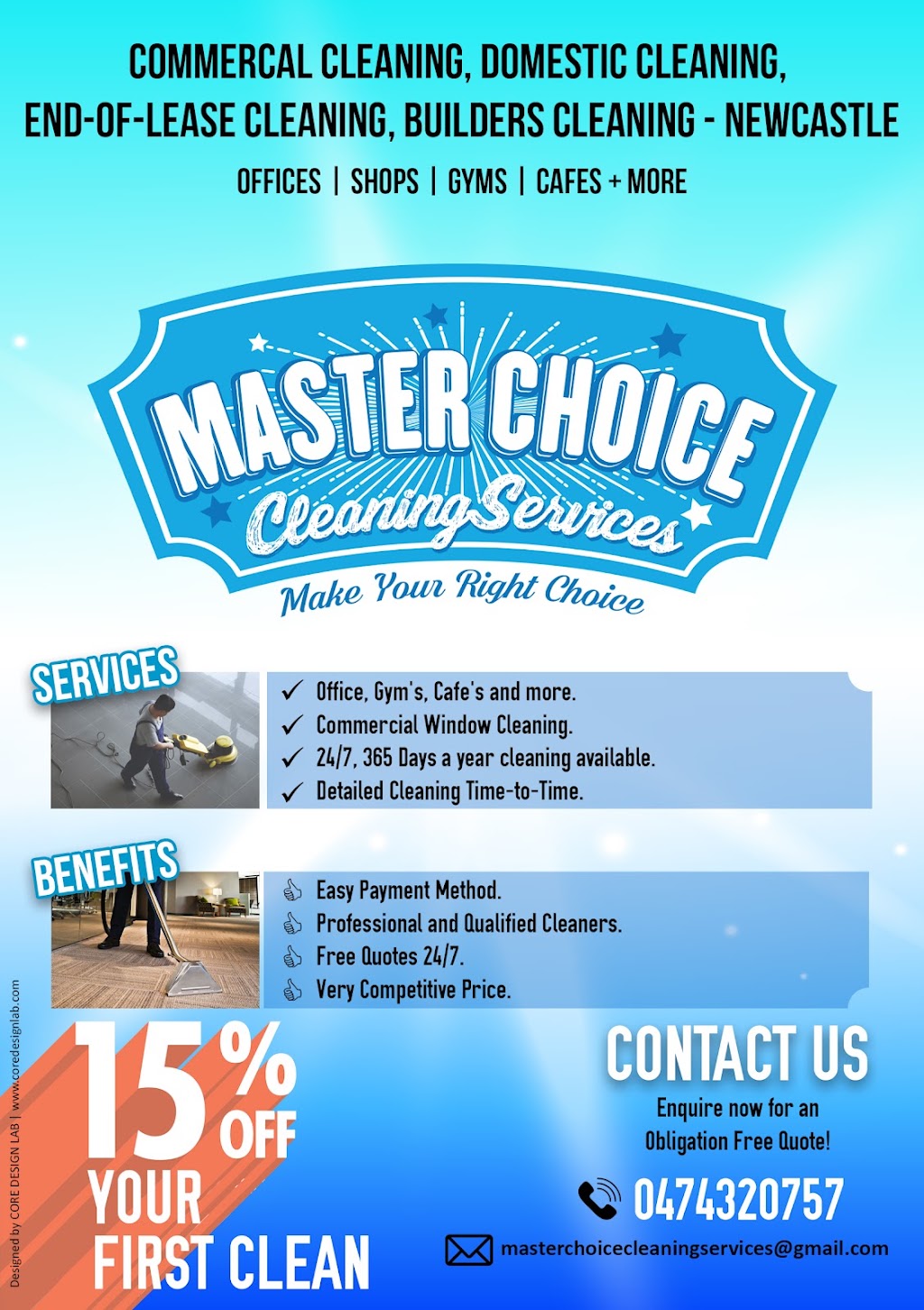 master choice cleaning service | 2A Ridley St, Edgeworth NSW 2285, Australia | Phone: 0474 320 757