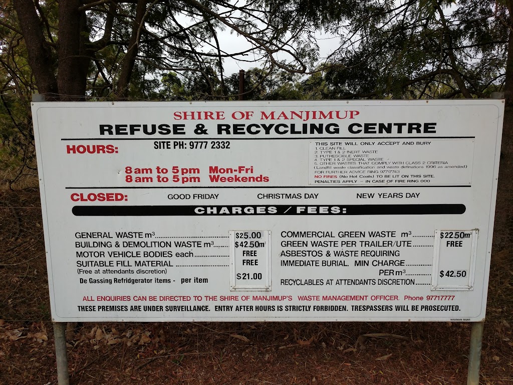Manjimup Refuse And Recycling Centre |  | Ringbark WA 6258, Australia | 0897772332 OR +61 8 9777 2332