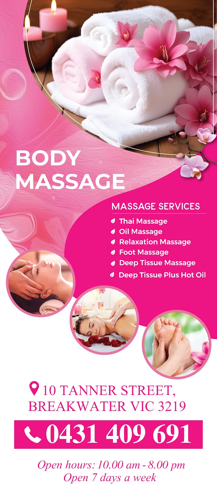 ROSE RELAXATION MASSAGE | 10 Tanner St, Breakwater VIC 3219, Australia | Phone: 0431 409 691