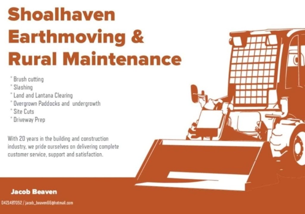 Shoalhaven earthmoving & rural maintenance | 68 Jerry Bailey Rd, Shoalhaven Heads NSW 2535, Australia | Phone: 0421 487 052