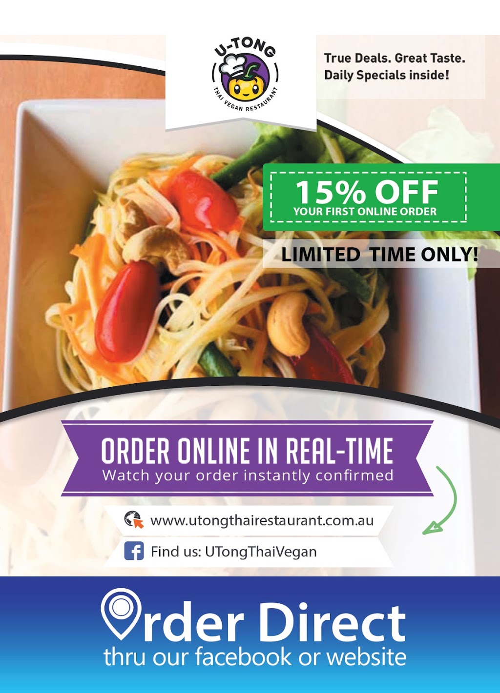 U-TONG Thai Vegan Restaurant | 3/708 Sandgate Rd, Clayfield QLD 4011, Australia | Phone: (07) 3262 6056