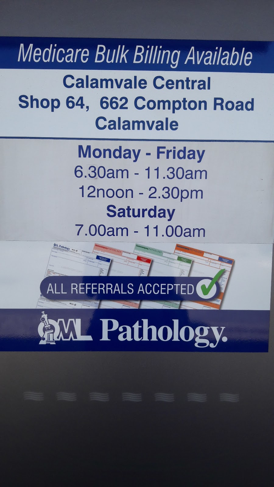 QML Pathology | doctor | Calamvale Central Shopping Centre, 64/662 Compton Rd, Calamvale QLD 4116, Australia | 0737112318 OR +61 7 3711 2318
