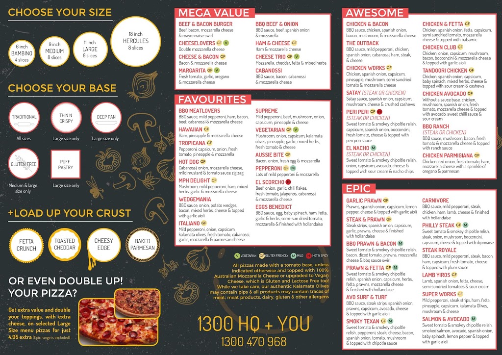 Pizza HQ Beresfield | meal delivery | 14 Lawson Ave, Beresfield NSW 2322, Australia | 1300470968 OR +61 1300 470 968