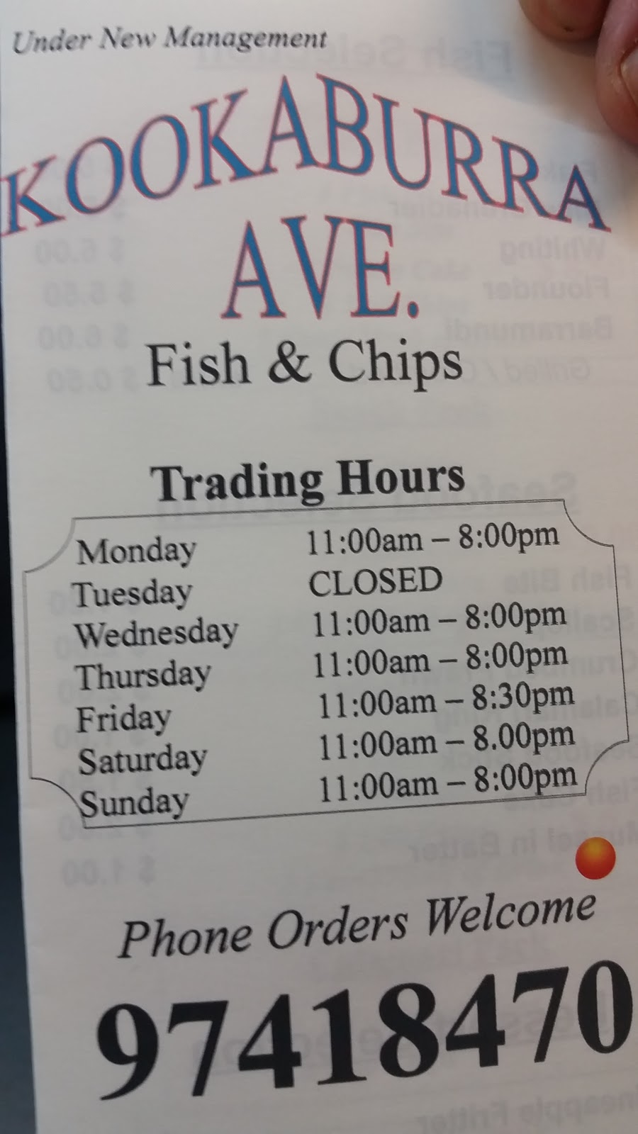 Kookaburra Ave Fish & Chips | meal takeaway | 32 Kookaburra Ave, Werribee VIC 3030, Australia | 0397418470 OR +61 3 9741 8470