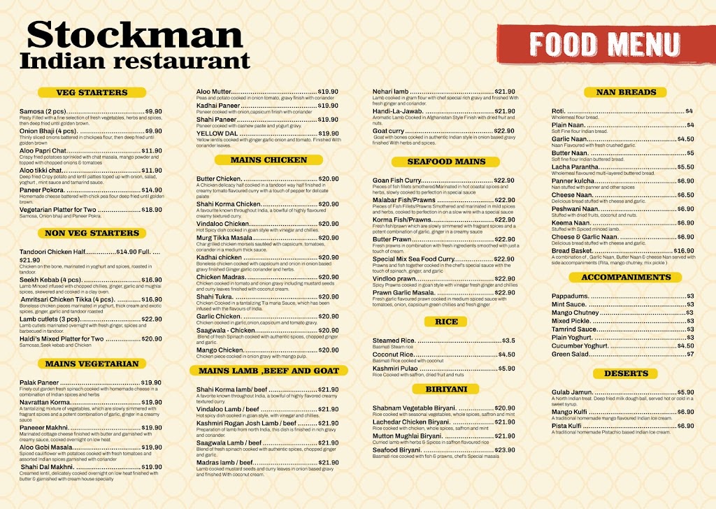 Stockman Indian Restaurant Narromine | 77 Manildra St, Narromine NSW 2821, Australia | Phone: 0437 870 945