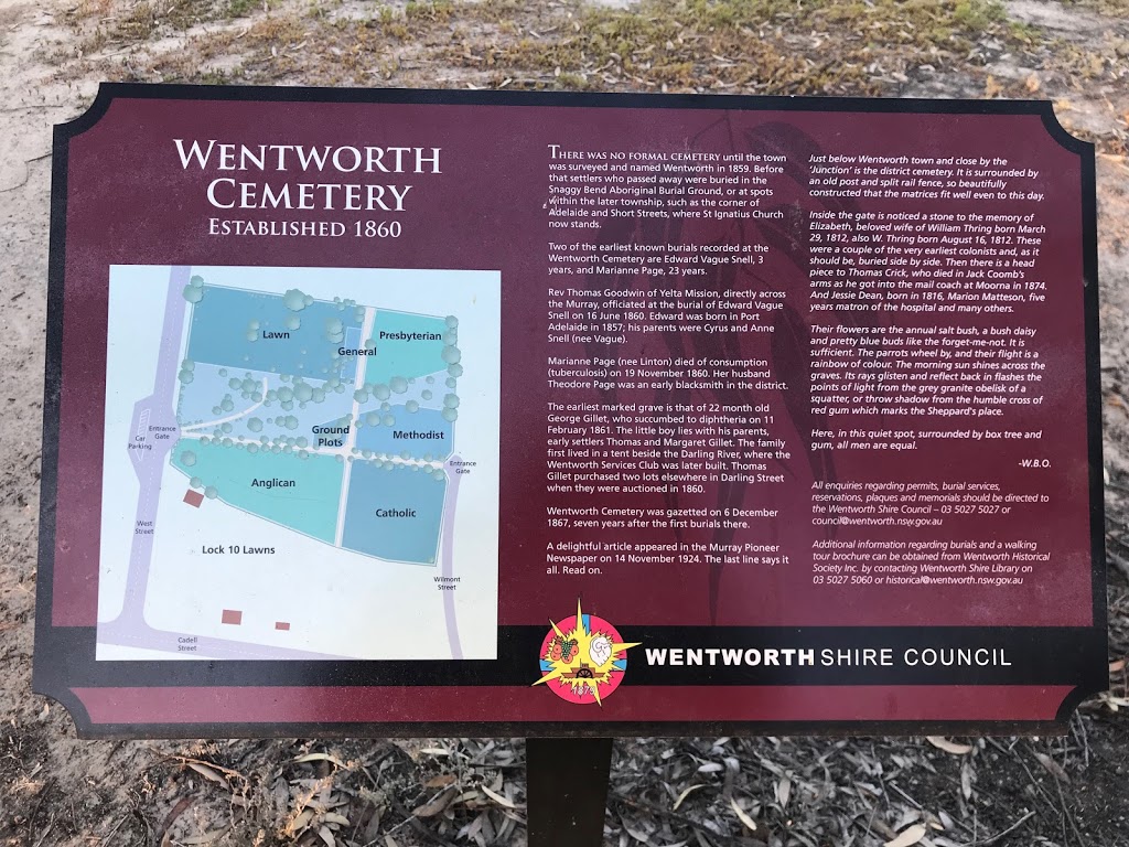 Wentworth Cemetery | West St, Wentworth NSW 2648, Australia | Phone: (03) 5027 5027