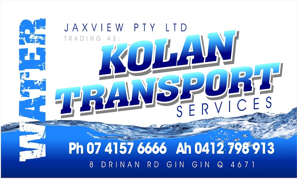 Jaxview Pty Ltd Trading as Kolan Transport Services |  | 256 Drinan Rd, Drinan QLD 4671, Australia | 0741576666 OR +61 7 4157 6666