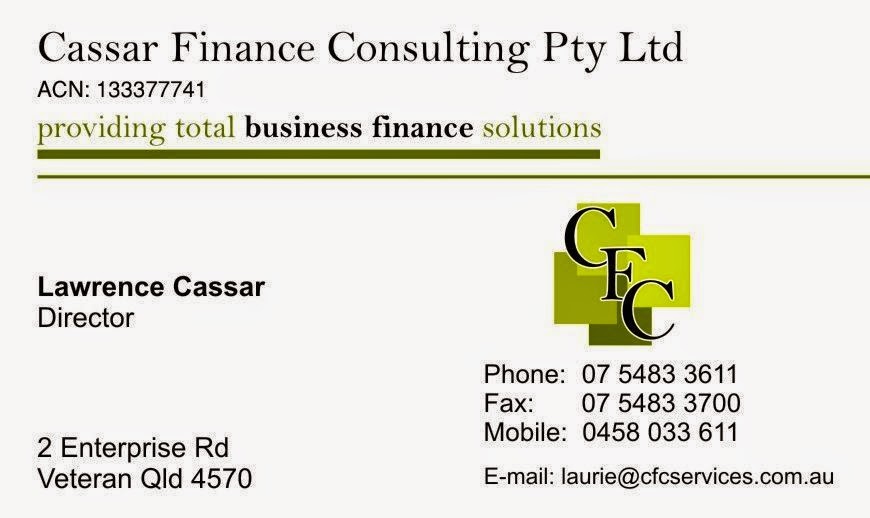 Cassar Finance Consulting Pty Ltd | finance | 2 Enterprise Rd, Veteran QLD 4570, Australia | 0754833611 OR +61 7 5483 3611