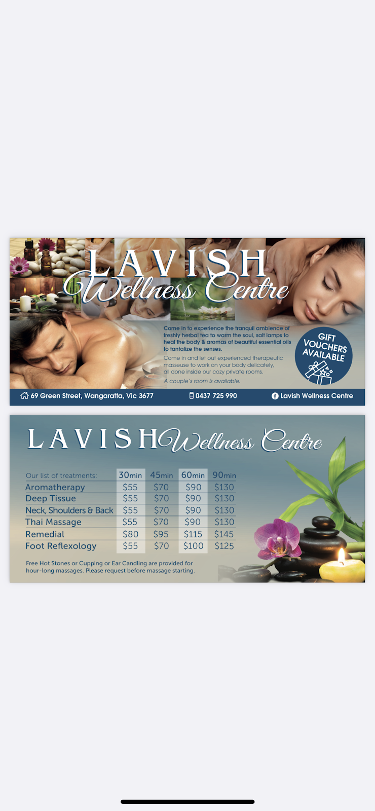Lavish Wellness Centre Wangaratta |  | 69 Green St, Wangaratta VIC 3150, Australia | 0437725990 OR +61 437 725 990