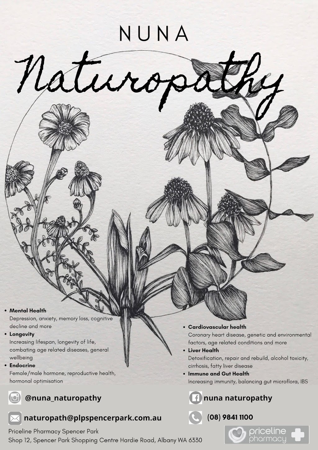 Nuna Naturopathy | health | Shop Shop 12 Spencer Park S/C, 3, 7 Hardie Rd, Albany WA 6330, Australia | 0898411100 OR +61 8 9841 1100