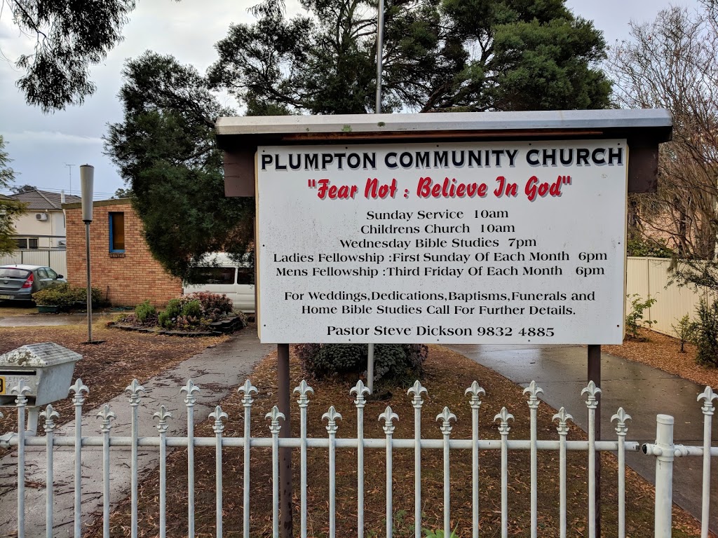 Plumpton Community Church | 9 Cannery Rd, Plumpton NSW 2761, Australia | Phone: (02) 9832 4885