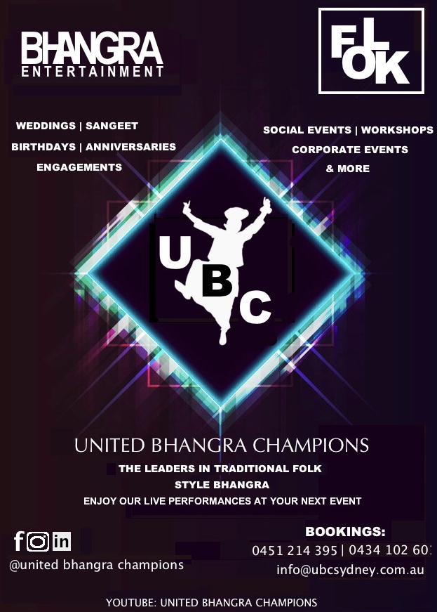 United Bhangra Champions | 112 Commissioners Dr., Denham Court NSW 2565, Australia | Phone: 0451 214 395