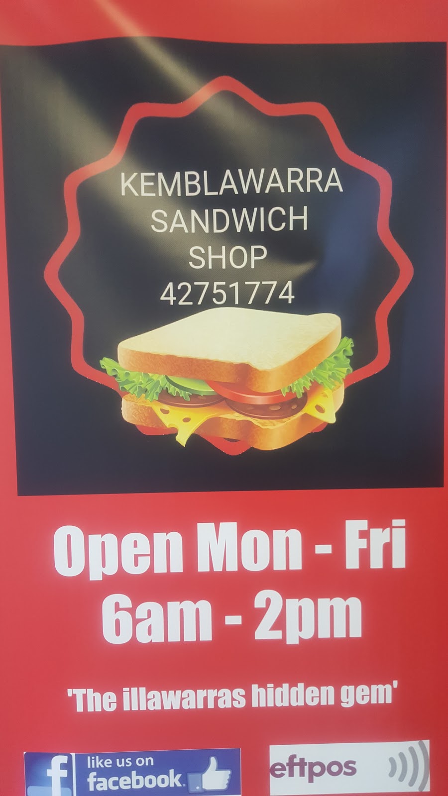 Kemblawarra Sandwich Shop | meal takeaway | Shellharbour Rd, Warrawong NSW 2505, Australia | 0242751774 OR +61 2 4275 1774