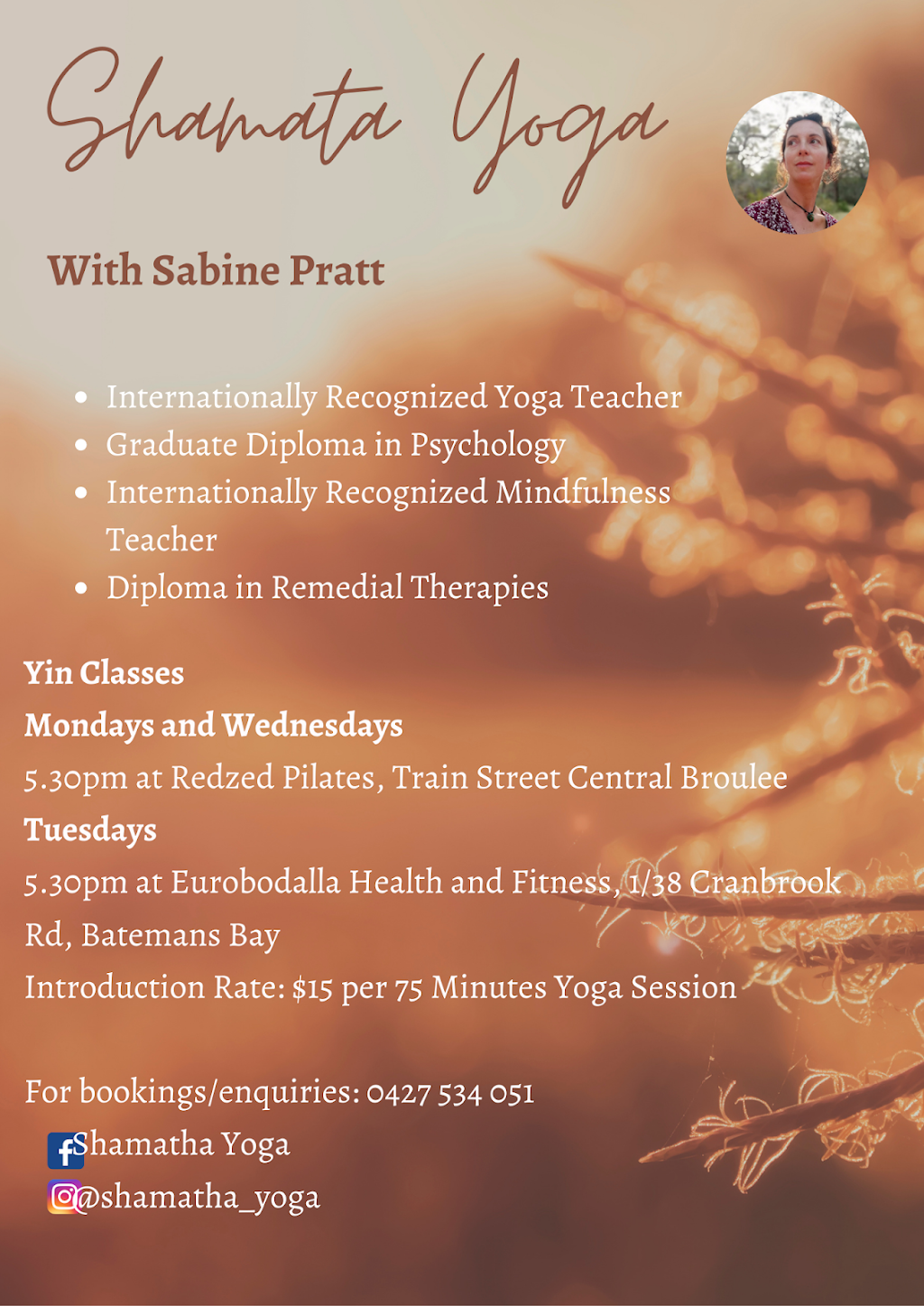 Shamatha Yoga | 40 Train St, Broulee NSW 2537, Australia | Phone: 0427 534 051
