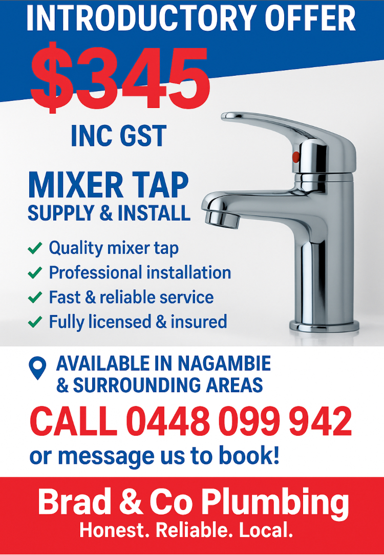 Brad & Co Plumbing | 4 Barwon St, Nagambie VIC 3608, Australia | Phone: 0448 099 942