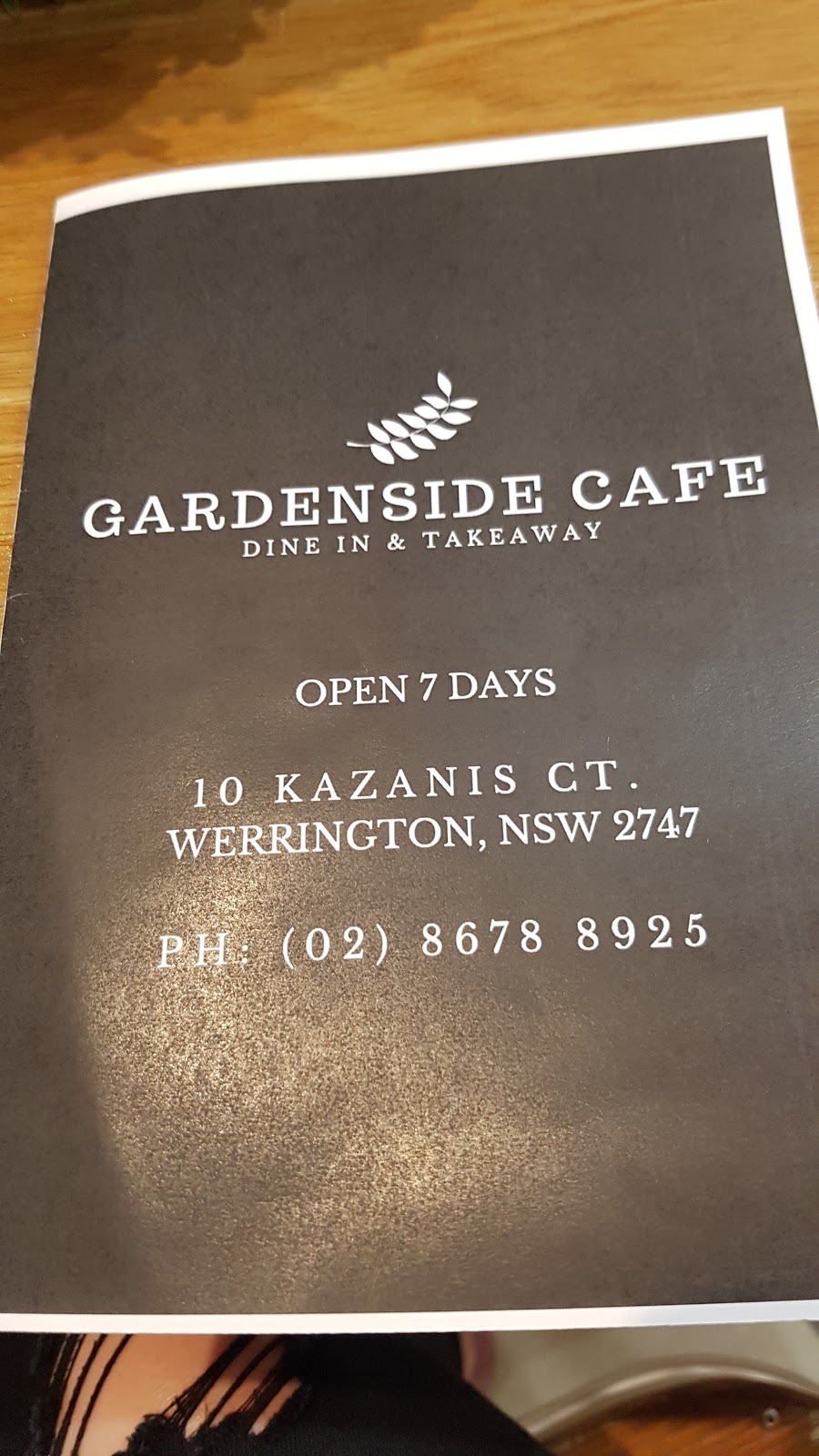 Gardenside Cafe | cafe | 10 Kazanis Ct, Werrington NSW 2747, Australia | 0286788925 OR +61 2 8678 8925