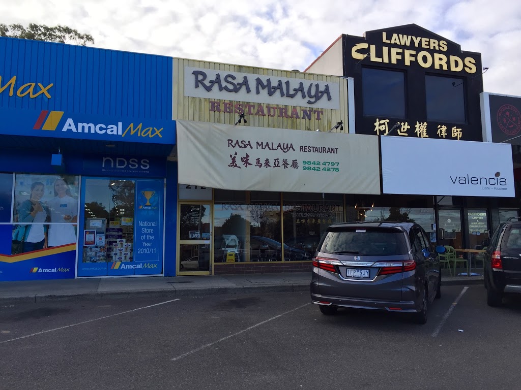 Rasa Malaya Restaurant | meal takeaway | 272 Blackburn Rd, Doncaster East VIC 3109, Australia
