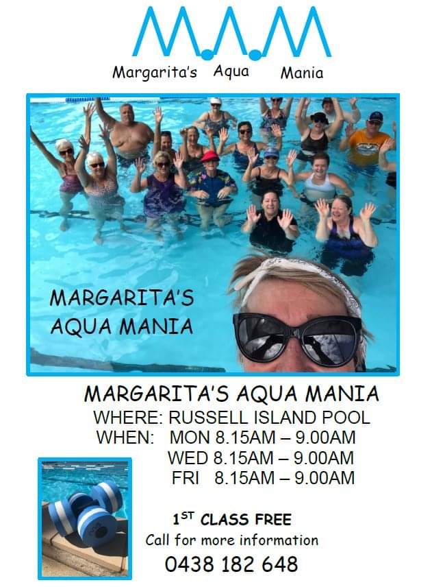 Margaritas Aqua Mania Classes | Swimming Pool, 2-4 Borrows St, Russell Island QLD 4184, Australia | Phone: 0438 182 648