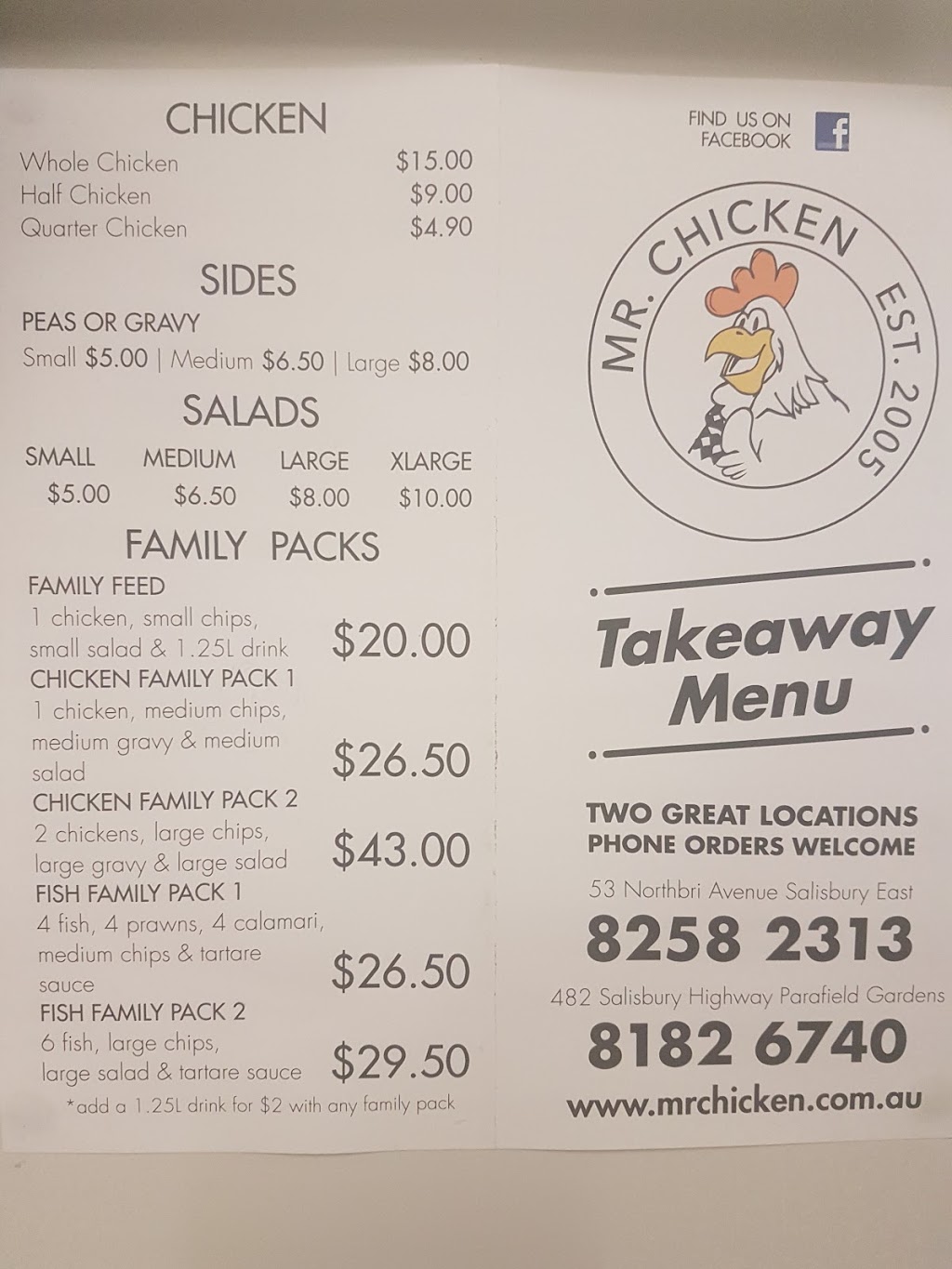 Mr. Chicken | 9/482 Salisbury Hwy, Parafield Gardens SA 5107, Australia | Phone: (08) 8182 6740