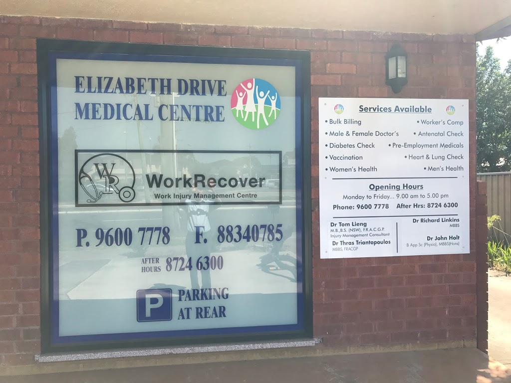 Elizabeth Drive Medical Centre | health | 177 Elizabeth Dr, Liverpool NSW 2170, Australia | 0296007778 OR +61 2 9600 7778