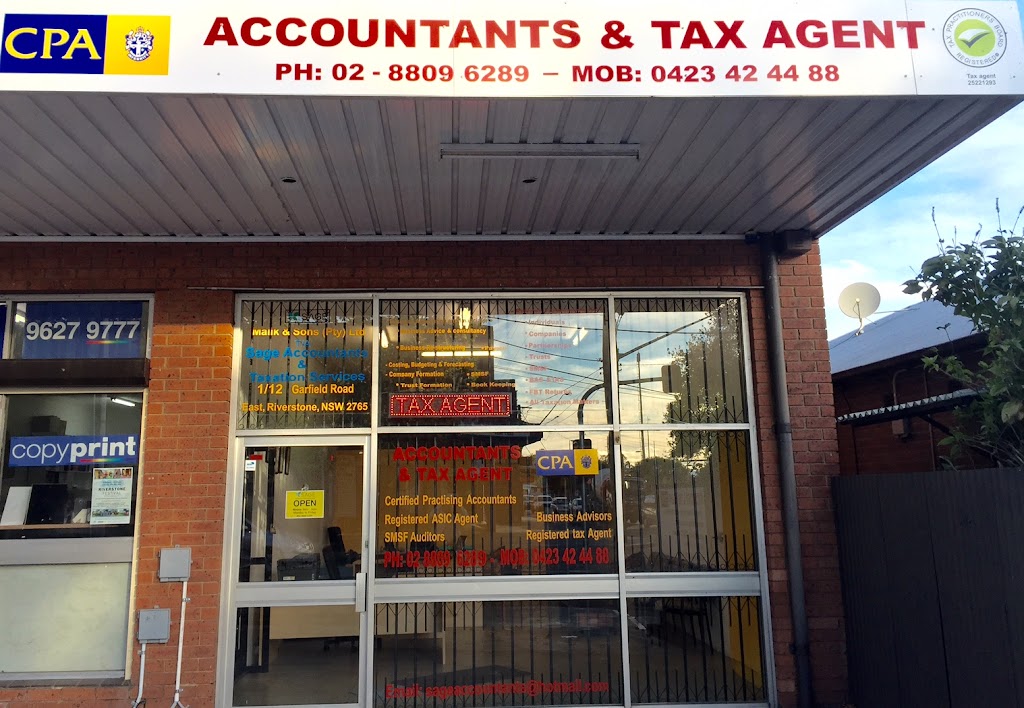 Sage Accountants & Taxation Services | 1/12 Garfield Rd E, Riverstone NSW 2765, Australia | Phone: 0423 424 488