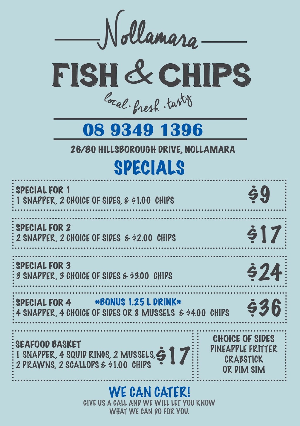 Nollamara Fish & Chips | 26/80 Hillsborough Dr, Nollamara WA 6061, Australia | Phone: (08) 9349 1396