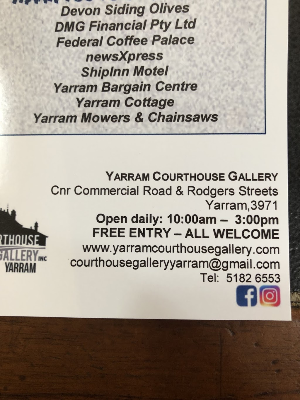 Yarram Courthouse Gallery | art gallery | 9 Rodgers St, Yarram VIC 3971, Australia | 0351826553 OR +61 3 5182 6553