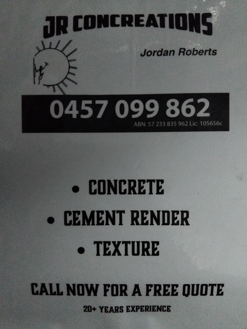 Jrconcreations | 5 Sutcliffe St, Bodalla NSW 2545, Australia | Phone: 0457 099 862