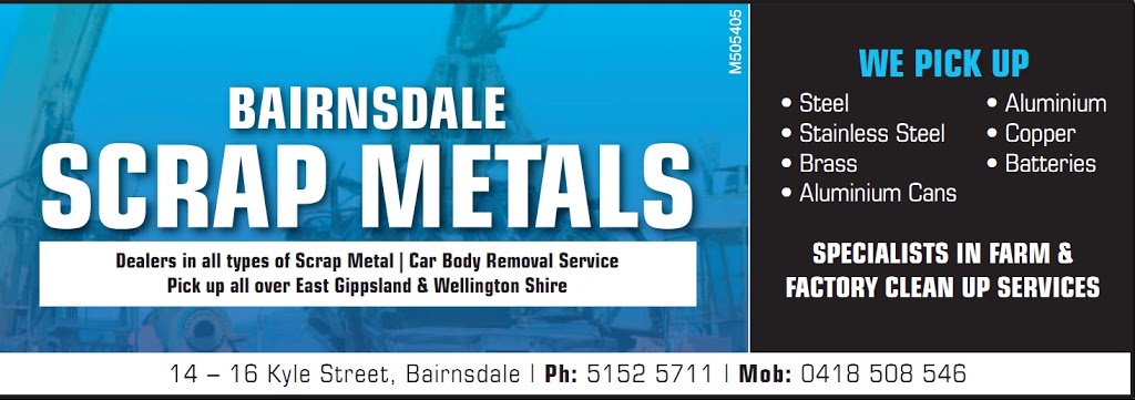 Bairnsdale Scrap Metals | 14 Kyle St, Bairnsdale VIC 3875, Australia | Phone: (03) 5152 5711