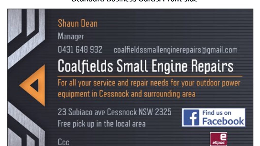 Coalfields Small Engine Repairs- Cessnock Mower Repairs | 23 Subiaco Ave, Cessnock NSW 2325, Australia | Phone: 0431 648 932