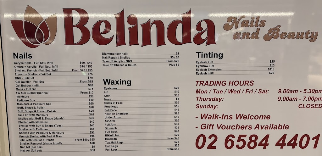 Belinda nails and beauty | Lighthouse Plaza, Shop-1/100 Ocean Dr, Port Macquarie NSW 2444, Australia | Phone: (02) 6584 4401