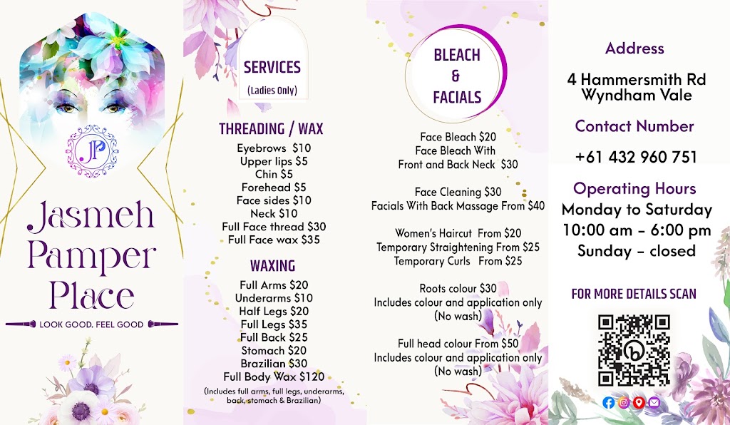 JASMEH PAMPER PLACE | 4 Hammersmith Rd, Wyndham Vale VIC 3024, Australia | Phone: 0432 960 751