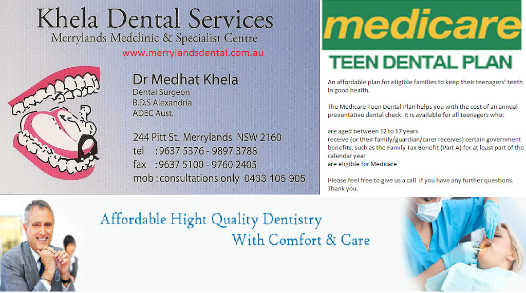 Khela Dental Services | dentist | 228 Merrylands Rd, Merrylands NSW 2160, Australia | 0296375376 OR +61 2 9637 5376
