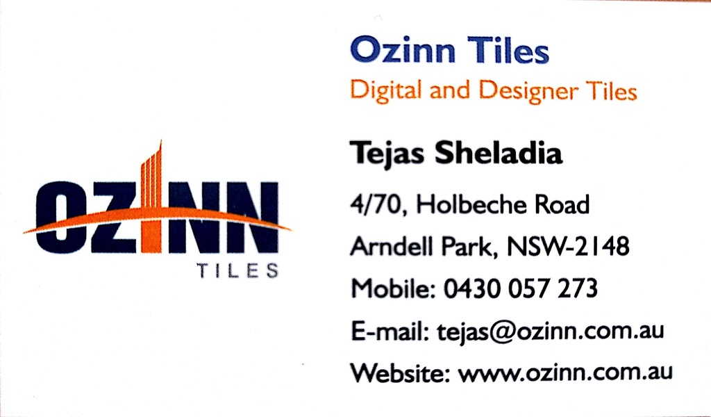 OzInn Tiles | 5/70 Holbeche Rd, Arndell Park NSW 2148, Australia | Phone: 0430 057 273