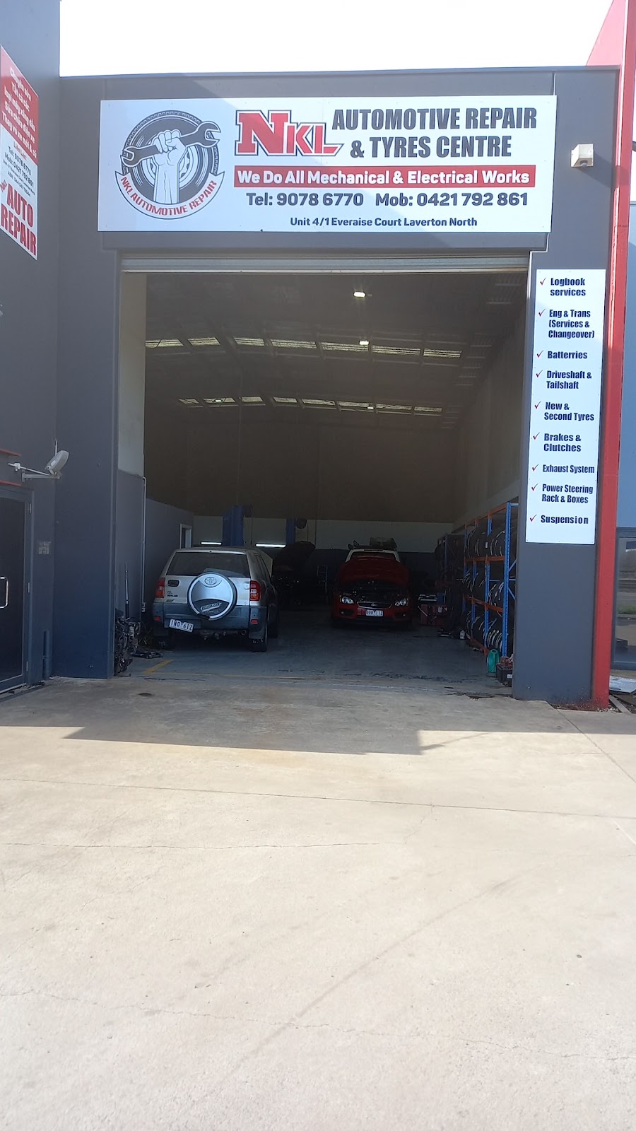 NKL AUTOM0TIVE REPAIR AND TYRES CENTRE | car repair | 4/1 Everaise Ct, Laverton North VIC 3026, Australia | 0390786770 OR +61 3 9078 6770