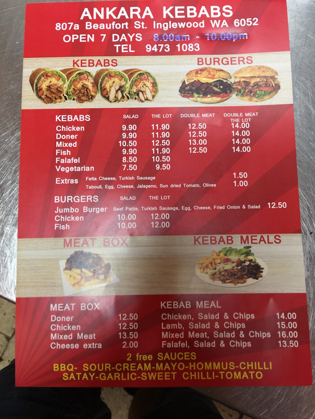 Ankara Kebabs & Bakery | restaurant | 807B Beaufort St, Mount Lawley WA 6050, Australia | 0894731083 OR +61 8 9473 1083