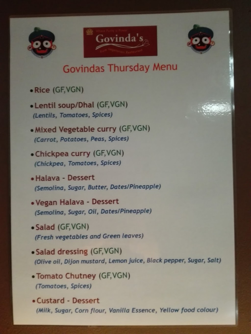 Govindas Vegetarian/Vegan Restaurant | restaurant | 25 Le Hunte St, Kilburn SA 5084, Australia | 0883595120 OR +61 8 8359 5120
