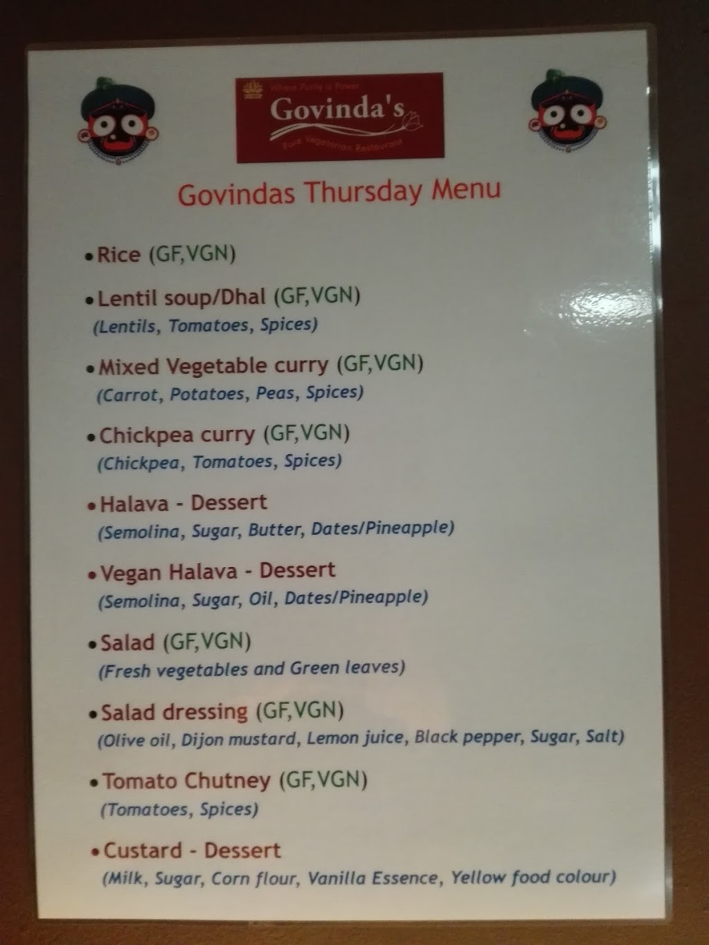 Govindas Vegetarian/Vegan Restaurant | 25 Le Hunte St, Kilburn SA 5084, Australia | Phone: (08) 8359 5120