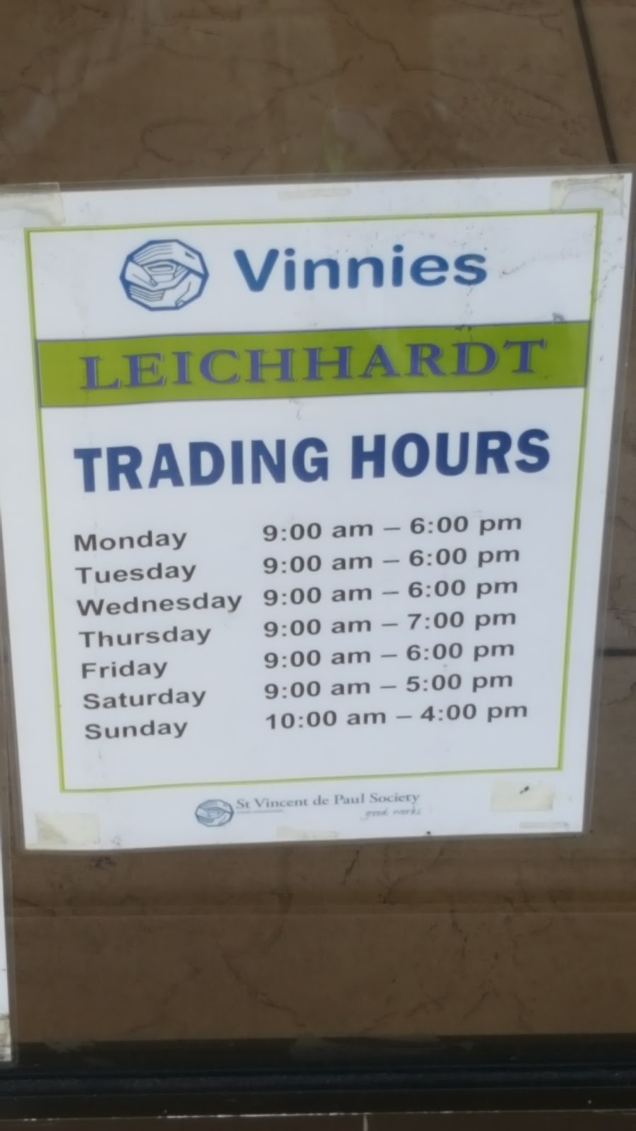 Vinnies Leichhardt | 121-123 Marion St, Leichhardt NSW 2040, Australia | Phone: (02) 9572 9684